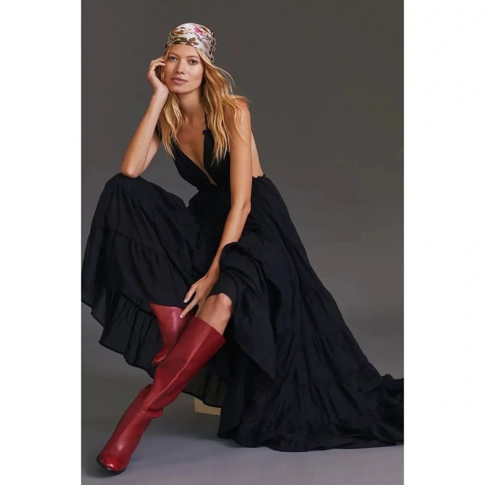 Anthropologie Erika Peña Halter Maxi Dress